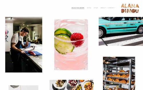 A Squarespace site screenshot of alanadimou.com