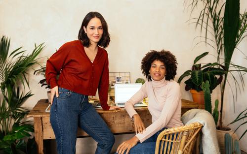 Two women with laptop