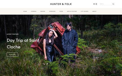 A Squarespace site screenshot of hunterandfolk.com